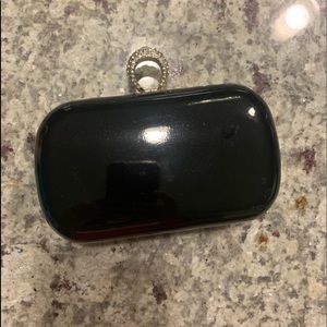 ALDO black diamond ring studded evening clutch